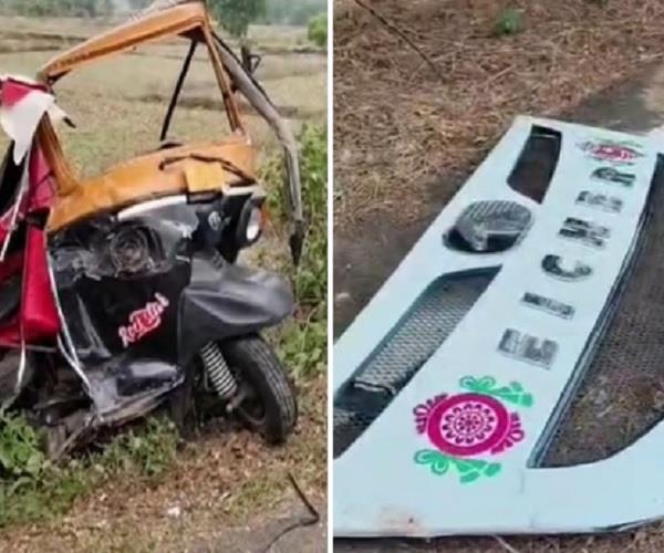 bus  auto rickshaw  accident  people
