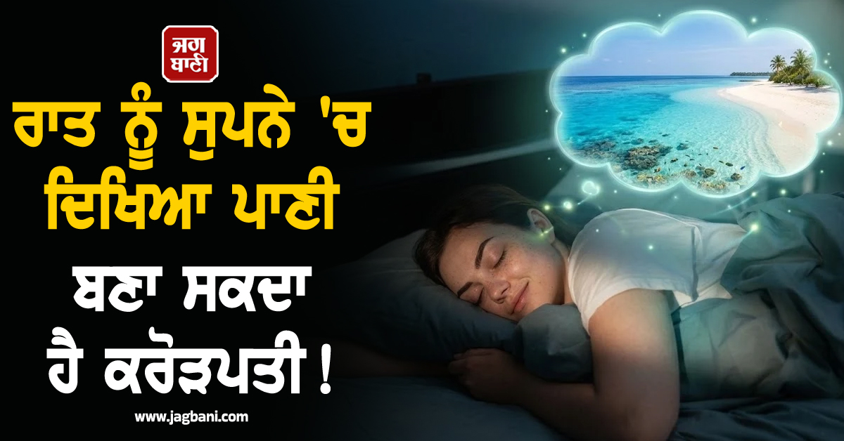 ਰਾਤ ਨੂੰ ਸੁਪਨੇ 'ਚ ਦਿਖਿਆ ਪਾਣੀ ਬਣਾ ਸਕਦਾ ਹੈ ਕਰੋੜਪਤੀ! ਬੱਸ ਜਾਣ ਲਓ ਕਿਸ ਤਰ੍ਹਾਂ ਦਾ ਪਾਣੀ ਦੇਖਣਾ ਹੁੰਦਾ ਹੈ ਸਭ ਤੋਂ