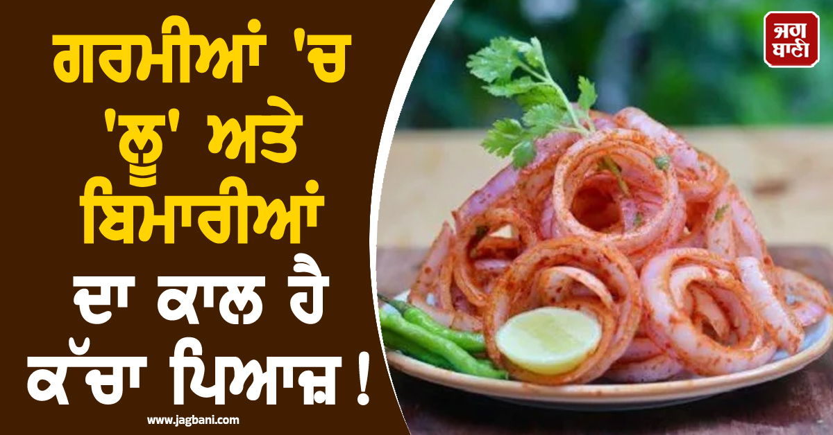 ਗਰਮੀਆਂ 'ਚ 'ਲੂ' ਅਤੇ ਬਿਮਾਰੀਆਂ ਦਾ ਕਾਲ ਹੈ ਕੱਚਾ ਪਿਆਜ਼, ਰੋਜ਼ਾਨਾ ਖਾਣ ਦੇ ਮਿਲਣਗੇ 5 ਵੱਡੇ ਫਾਇਦੇ