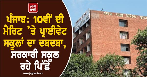 private schools dominate 10th class merit