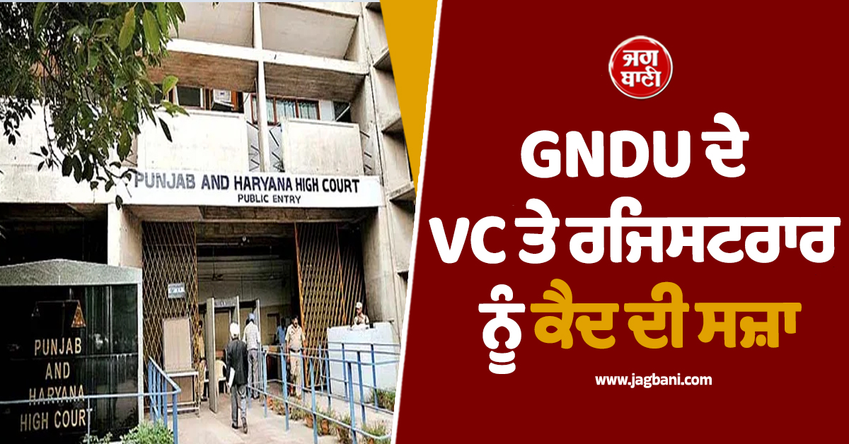 GNDU ਦੇ VC ਤੇ ਰਜਿਸਟਰਾਰ ਨੂੰ ਕੈਦ ਦੀ ਸਜ਼ਾ, ਪੜ੍ਹੋ ਹਾਈਕੋਰਟ ਨੇ ਕਿਉਂ ਸੁਣਾਇਆ ਸਖ਼ਤ ਫ਼ੈਸਲਾ