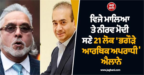 21 people vijay mallya nirav modi declared fugitive economic offenders 
