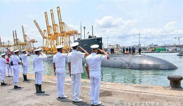 indian navy submarine sindhukesari arrives in sri lanka