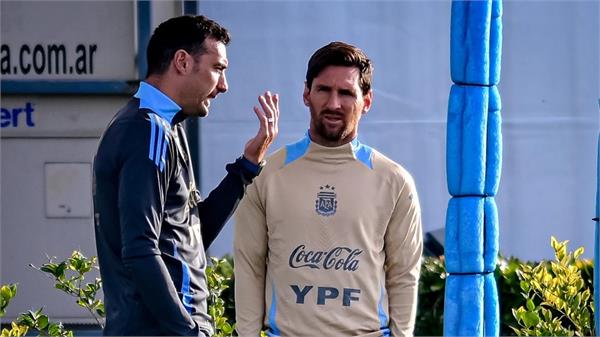 argentina manager lionel scaloni not too worried about messi  s injury