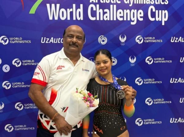 pranati nayak won silver medal in fij world challenge cup