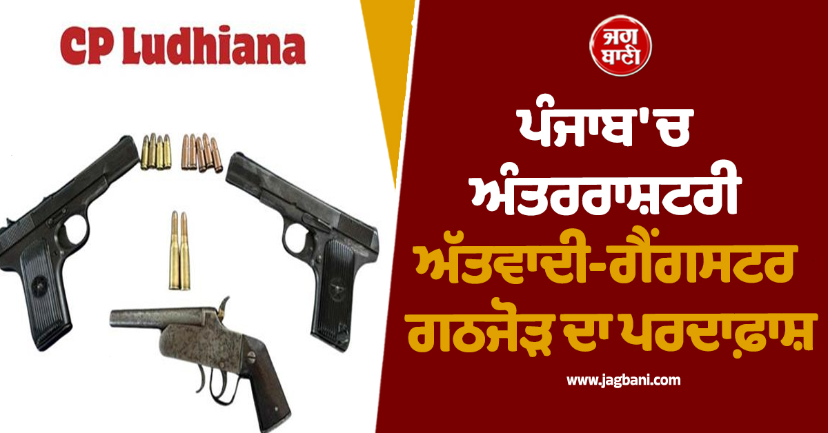 ਪੰਜਾਬ ''ਚ ਅੰਤਰਰਾਸ਼ਟਰੀ ਅੱਤਵਾਦੀ-ਗੈਂਗਸਟਰ ਗਠਜੋੜ ਦਾ ਪਰਦਾਫ਼ਾਸ਼, 2 ਕਾਰਕੁਨ ਹਥਿਆਰਾਂ ਸਣੇ ਗ੍ਰਿਫ਼ਤਾਰ