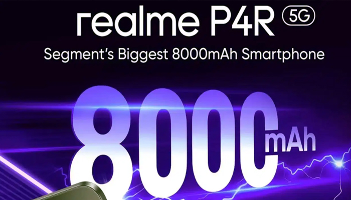 8000mAh ਦੀ ਦਮਦਾਰ ਬੈਟਰੀ ਨਾਲ ਲਾਂਚ ਹੋਵੇਗਾ Realme P4R 5G, ਜਾਣੋ ਲਾਂਚਿੰਗ ਡੇਟ ਤੇ ਫੀਚਰਸ