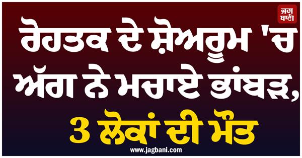 rohtak d park market showroom fire  3 people