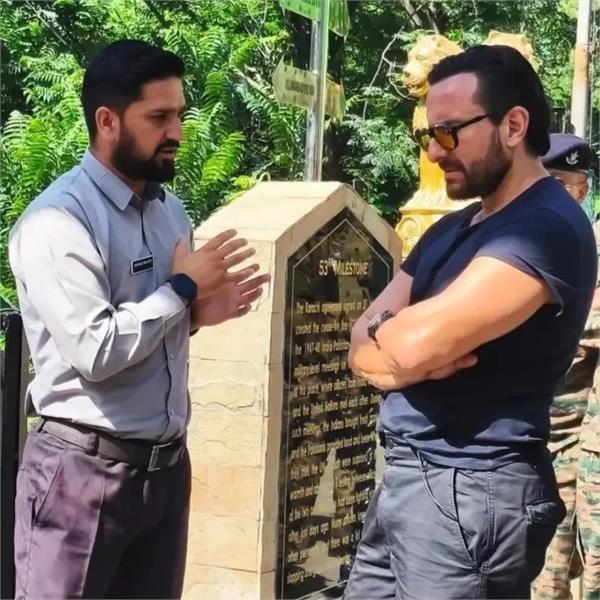 bollywood actor saif ali khan visits command post in uri