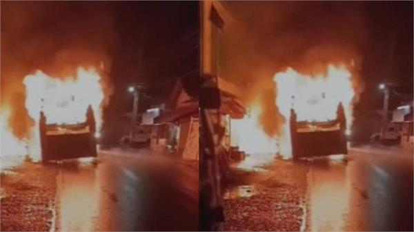 fire breaks out in bus carrying umrah pilgrims in kerala