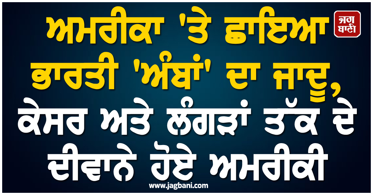 ਅਮਰੀਕਾ 'ਤੇ ਛਾਇਆ ਭਾਰਤੀ 'ਅੰਬਾਂ' ਦਾ ਜਾਦੂ, ਕੇਸਰ ਅਤੇ ਲੰਗੜਾ ਤੱਕ ਦੇ ਦੀਵਾਨੇ ਹੋਏ ਅਮਰੀਕੀ