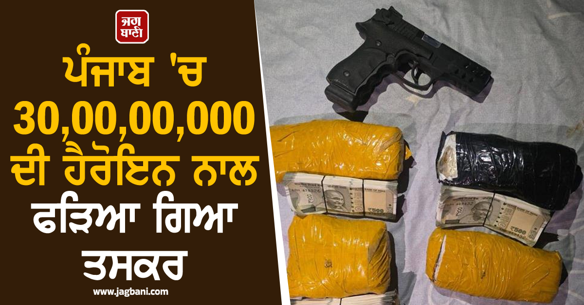 ਪੰਜਾਬ 'ਚ 30,00,00,000 ਦੀ ਹੈਰੋਇਨ ਨਾਲ ਫੜਿਆ ਗਿਆ ਤਸਕਰ, ਹੋਰ ਸਾਮਾਨ ਵੀ ਹੋਇਆ ਬਰਾਮਦ