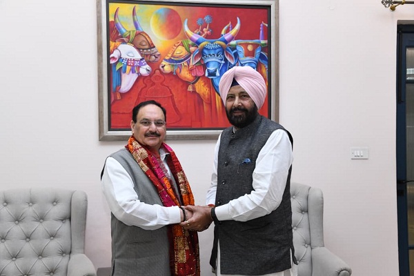 ਕੇਵਲ ਸਿੰਘ ਢਿੱਲੋਂ ਨੇ ਕੇਂਦਰੀ ਸਿਹਤ ਮੰਤਰੀ ਜੇ. ਪੀ. ਨੱਡਾ ਨਾਲ ਕੀਤੀ ਮੁਲਾਕਾਤ, ਕੀਤੀ ਖ਼ਾਸ ਮੰਗ