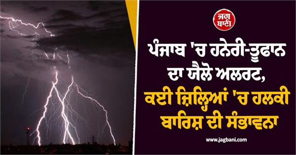 yellow alert for thunderstorm in punjab