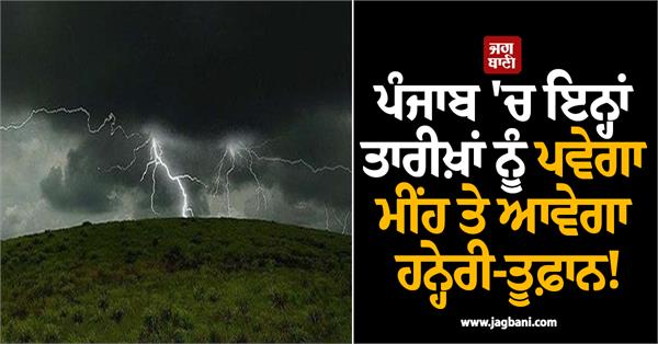 heavy rain and thunderstorm in punjab yellow alert issued