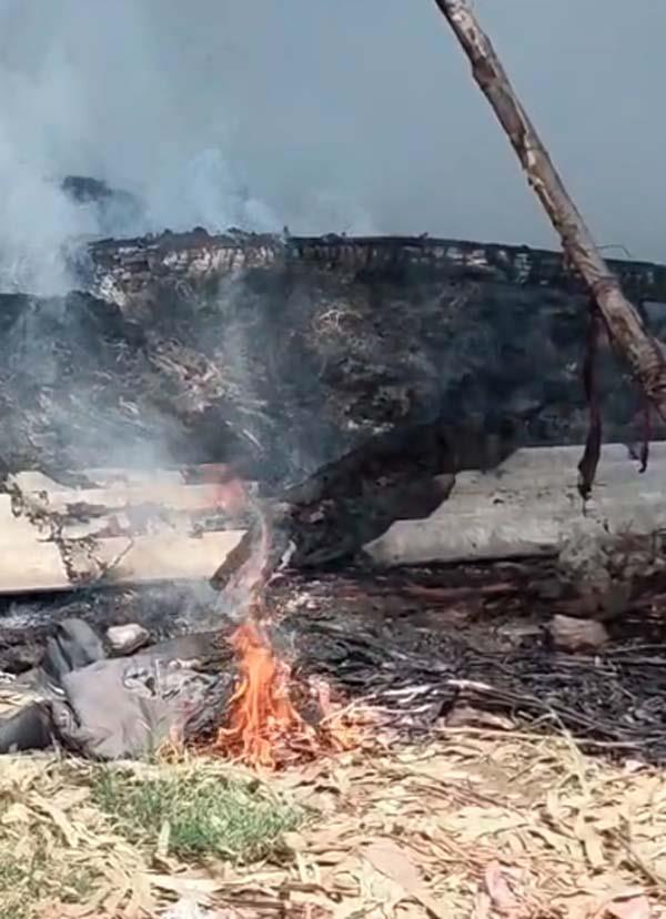 fire breaks out in a hut on jalandhar amritsar national highway