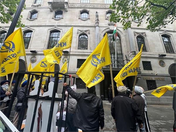 protest in front of indian embassy in london