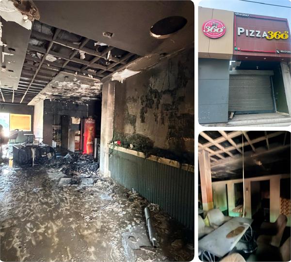 mysterious fire broke out at a pizza cafe in sultanpur lodhi