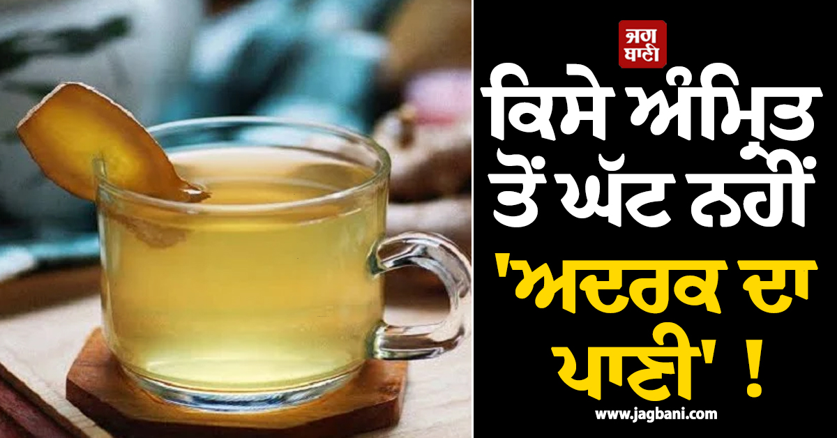 ਕਿਸੇ ਅੰਮ੍ਰਿਤ ਤੋਂ ਘੱਟ ਨਹੀਂ 'ਅਦਰਕ ਦਾ ਪਾਣੀ' ! ਰੋਜ਼ਾਨਾ ਪੀਣ ਨਾਲ ਮਿਲਣਗੇ ਅਣਗਿਣਤ ਫਾਇਦੇ