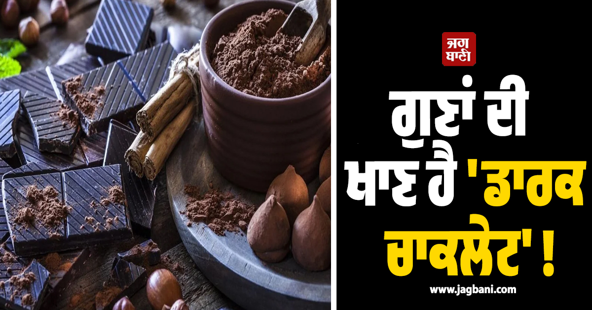 ਗੁਣਾਂ ਦੀ ਖਾਣ ਹੈ 'ਡਾਰਕ ਚਾਕਲੇਟ' ! ਜਾਣੋ ਇਸ ਦੇ ਸਰੀਰ ਨੂੰ ਹੋਣ ਵਾਲੇ ਫਾਇਦੇ