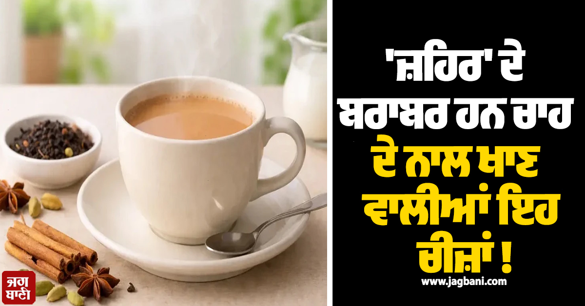 'ਜ਼ਹਿਰ' ਦੇ ਬਰਾਬਰ ਹਨ ਚਾਹ ਦੇ ਨਾਲ ਖਾਣ ਵਾਲੀਆਂ ਇਹ ਚੀਜ਼ਾਂ ! ਸਿਹਤ ਨੂੰ ਹੋ ਸਕਦੈ ਗੰਭੀਰ ਨੁਕਸਾਨ