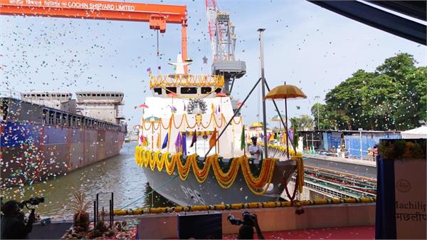 launch of indigenous anti submarine warship  machilipatnam 