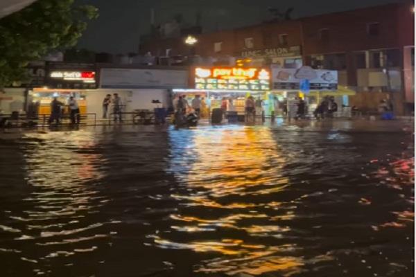 heavy rains in chandigarh cause roads to become waterlogged