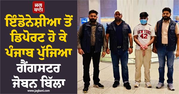 gangster joban billa reaches punjab after being deported from indonesia