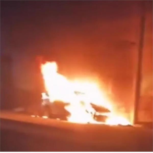 a massive fire broke out in a garbage dump