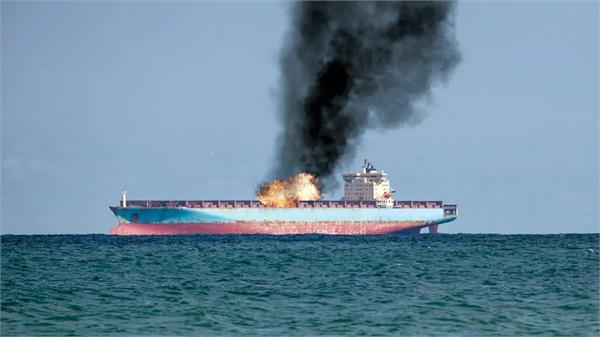 cargo ship in red sea