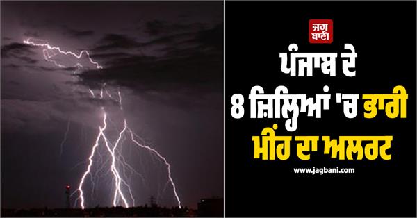 heavy rain alert in 8 districts of punjab