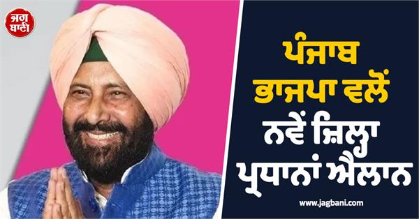 punjab bjp announces new district presidents