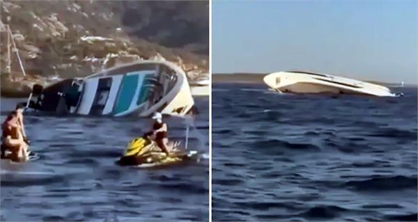 luxury yacht sinks in the sea