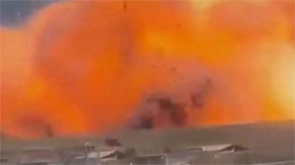 italy  fire breaks out in ammunition factory