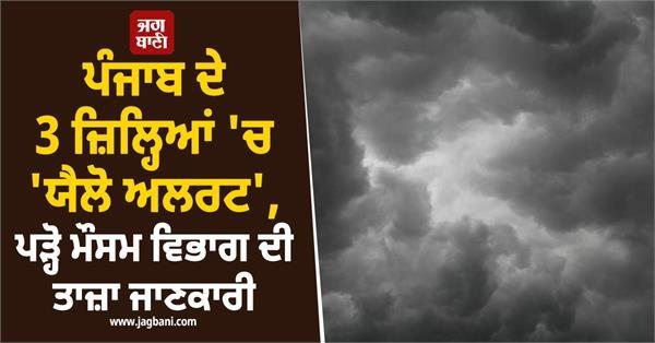yellow alert in 3 districts of punjab