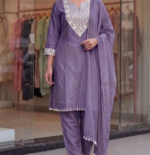heavy embroidery  kurti bottom set  favorite