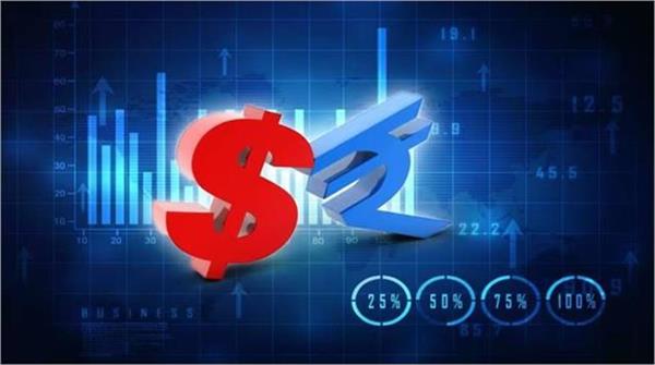 rupee falls by four paise against usd