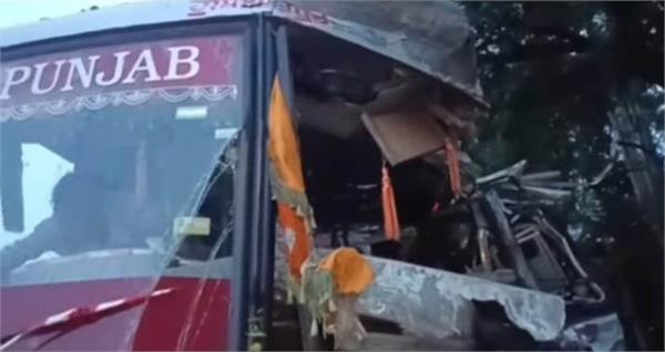 terrible collision between bus and tipper