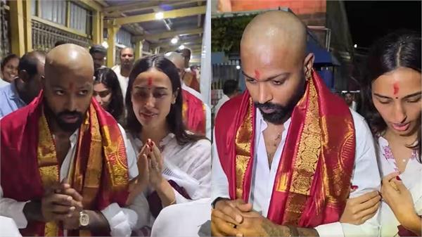 team india player hardik pandya arrives to visit venkateswara temple