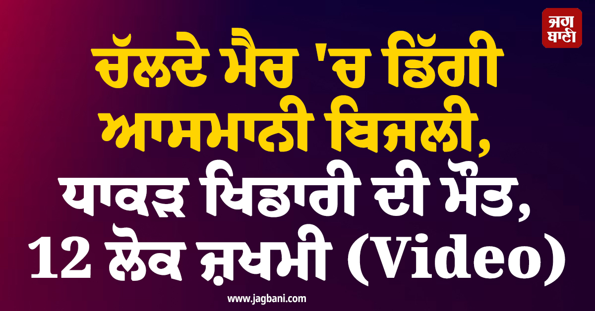 ਚੱਲਦੇ ਮੈਚ 'ਚ ਡਿੱਗੀ ਆਸਮਾਨੀ ਬਿਜਲੀ, ਧਾਕੜ ਖਿਡਾਰੀ ਦੀ ਮੌਤ, 12 ਲੋਕ ਜ਼ਖਮੀ (Video)