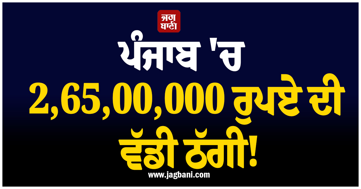 ਪੰਜਾਬ ''ਚ 2,65,00,000 ਰੁਪਏ ਦੀ ਵੱਡੀ ਠੱਗੀ! ਹੈਰਾਨ ਕਰੇਗਾ ਪੂਰਾ ਮਾਮਲਾ