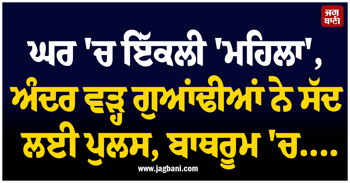 ਘਰ ''ਚ ਇੱਕਲੀ ''ਮਹਿਲਾ'', ਅੰਦਰ ਵੜ੍ਹ ਗੁਆਂਢੀਆਂ ਨੇ ਸੱਦ ਲਈ ਪੁਲਸ, ਬਾਥਰੂਮ ''ਚ....