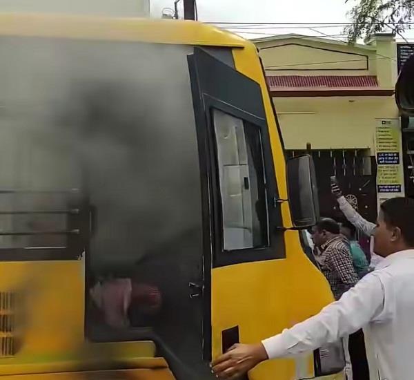 school bus full of children catches fire in punjab