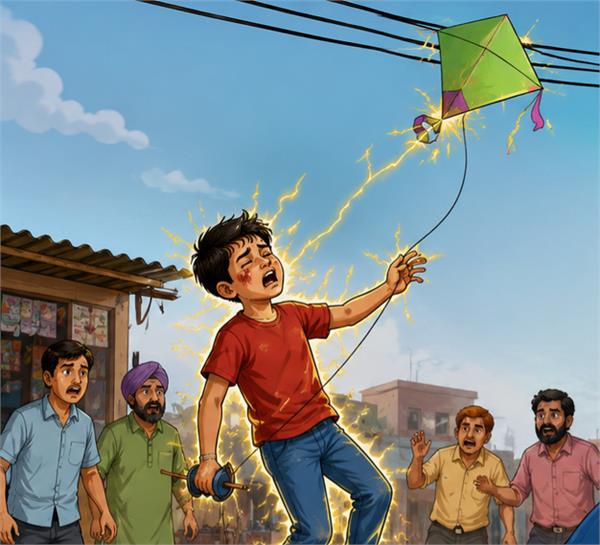 child injured after getting electrocuted while flying a kite