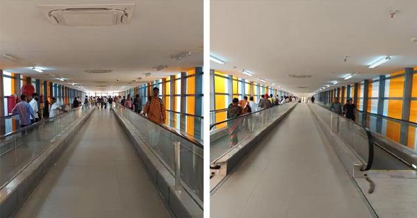noida first air conditioned skywalk opens