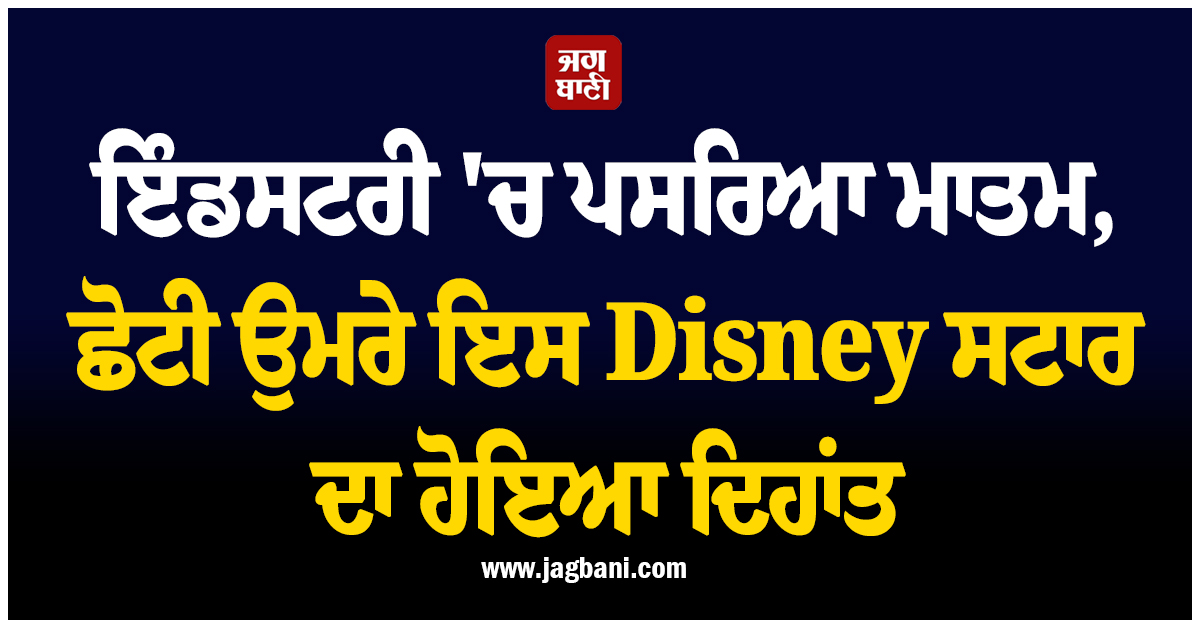 ਇੰਡਸਟਰੀ ''ਚ ਪਸਰਿਆ ਮਾਤਮ, ਛੋਟੀ ਉਮਰੇ ਇਸ Disney ਸਟਾਰ ਦਾ ਹੋਇਆ ਦਿਹਾਂਤ