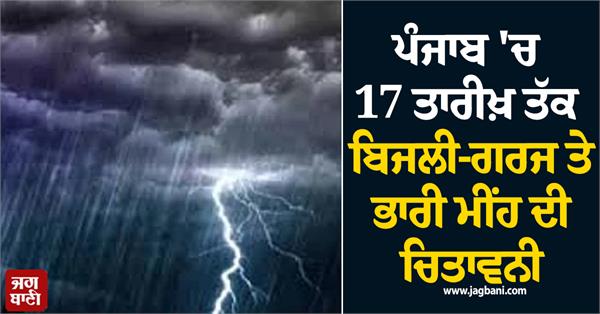 warning of thunderstorms and heavy rain in punjab until the 17th