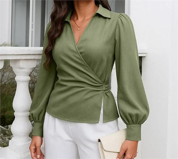 young women  wrap v neckline  outfits  fashion