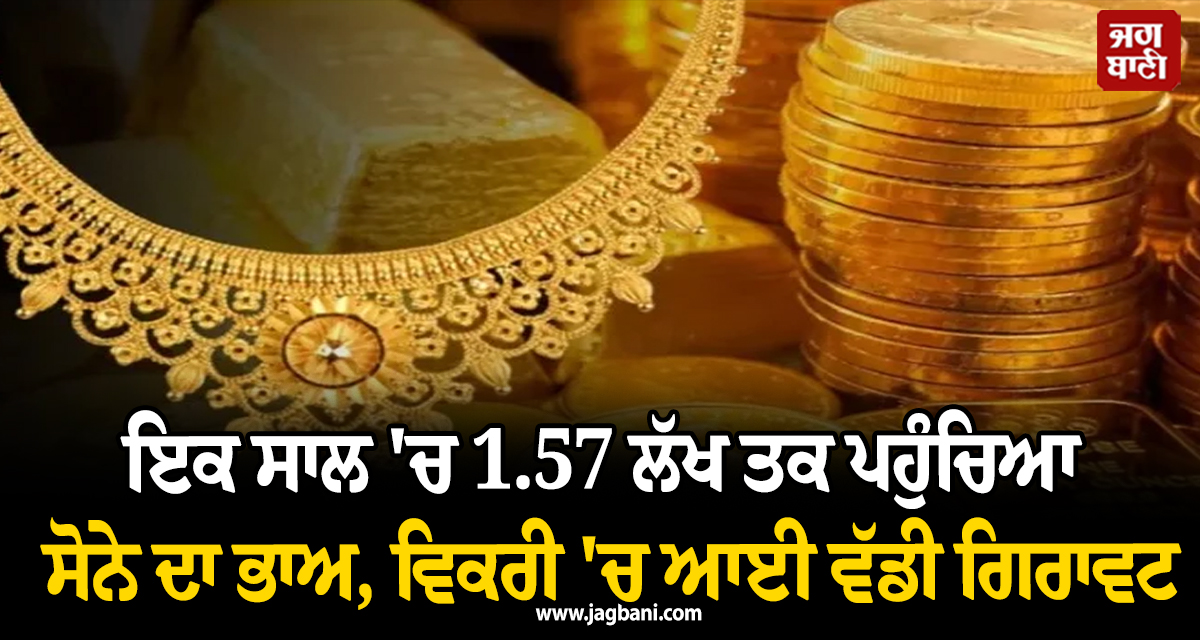 ਇਕ ਸਾਲ 'ਚ 1.57 ਲੱਖ ਤਕ ਪਹੁੰਚਿਆ ਸੋਨੇ ਦਾ ਭਾਅ, ਵਿਕਰੀ 'ਚ ਆਈ ਵੱਡੀ ਗਿਰਾਵਟ