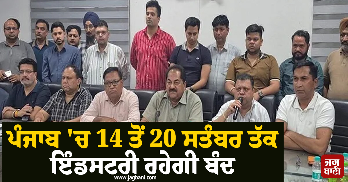 ਪੰਜਾਬ ''ਚ 14 ਤੋਂ 20 ਸਤੰਬਰ ਤੱਕ ਇੰਡਸਟਰੀ ਰਹੇਗੀ ਬੰਦ, ਪੜ੍ਹੋ ਕਿਉਂ ਲੈਣਾ ਪਿਆ ਇੰਨਾ ਵੱਡਾ ਫ਼ੈਸਲਾ